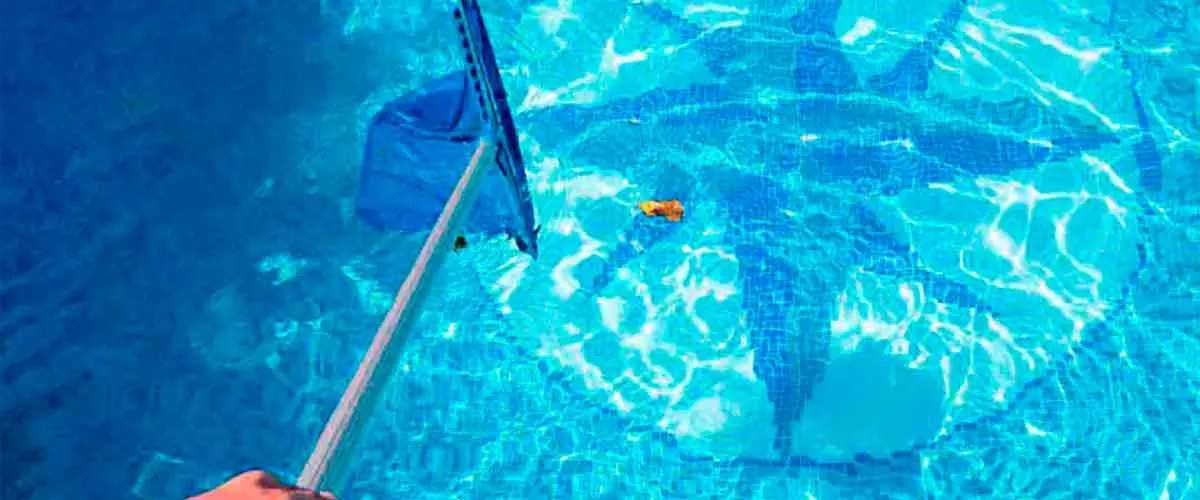 Limpieza de piscina con recogehojas