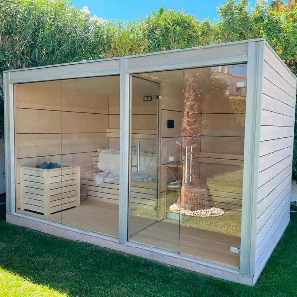 Sauna exterior con techo plano Selecte