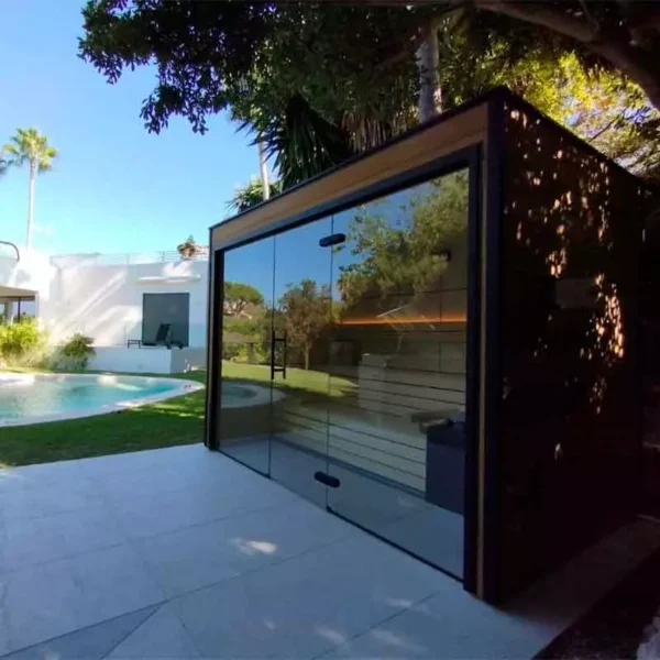 Saunas exteriores acristalada